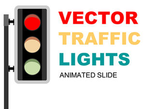 Flashing traffic lights ppt template