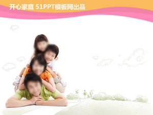 Happy family-family life ppt template