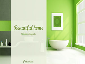 Green environmental protection theme interior decoration warm family environment ppt template