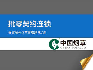 China tobacco company sales terminal construction road ppt template