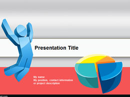 Three-dimensional villain and three-dimensional pie chart simple business ppt template