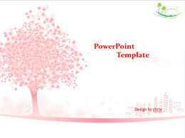 Colorful small tree ppt template