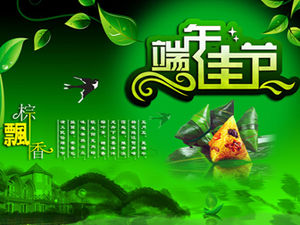 Plantilla ppt del festival del barco del dragón tradicional chino