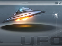 Templat ppt tema piring terbang UFO