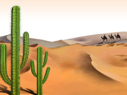 ラクダの妖精の柱砂漠の風景pptテンプレート