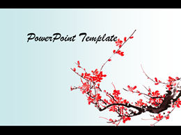 Plum is dyed with ink fragrance——Chinese style ppt template