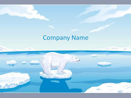 Modello ppt di cartone animato animale orso polare bianco
