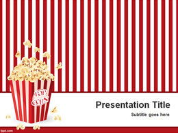 Template ppt tema popcorn spacer merah dan putih
