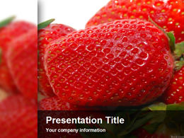 HD strawberry fruit ppt template