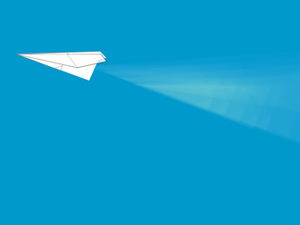 Avión de papel con efecto transparente película dinámica PPT