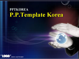그리드 버블 글로브 한국 블루 클래식 비즈니스 PPT 동적 템플릿