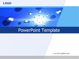 Blue water drop theme simple ppt template