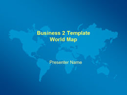 World map blue background ppt template