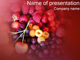Template PPT buah cherry murbei ungu