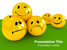 3D small ball character expression ppt template