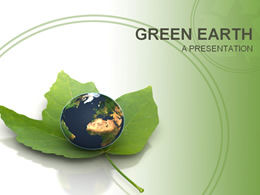 Шаблон PPT тема защиты окружающей среды повторного использования энергии
