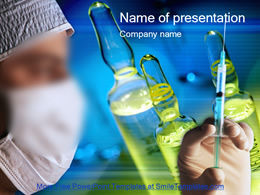 Doctor syringe needle medicine medicine and health industry ppt template
