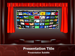 Büyük ekran modern konferans salonu ppt şablonu