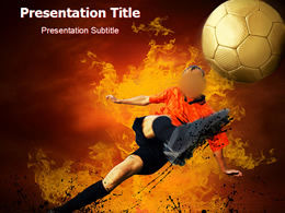 Passion burning football sports ppt template