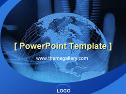 Blue palm earth PPT business template