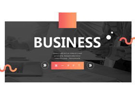 Orange and black gradient color matching European and American business PPT template