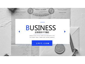 Blue gray European and American business PPT template
