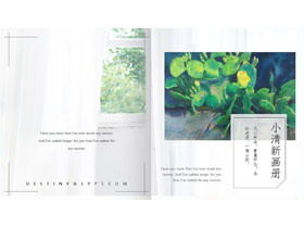 Piękna akwarela kaktusowa książka z obrazkami PPT szablon
