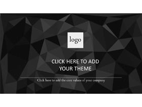 European and American black low plane polygon background PPT template