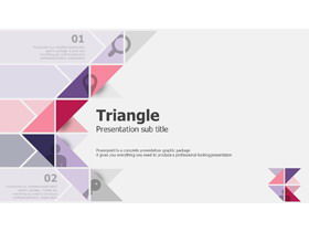 Europäische und amerikanische PPT-Schablone mit rosa Dreieckkombinationshintergrund