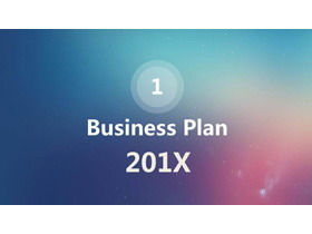 Шаблон PPT бизнес-плана финансирования в стиле iOS с синим порошковым градиентным фоном