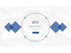 Niebieski minimalistyczny szablon raportu PPT w mikro trójwymiarowym stylu