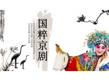 Template PPT opera Peking esensi nasional tinta dinamis