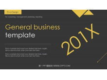 Garis tipis dan bentuk template PPT bisnis sederhana visual kreatif kuning dan hitam sederhana