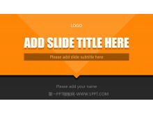Orange black European and American style flat business PPT template