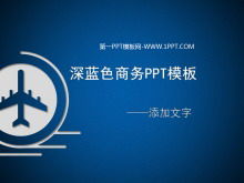 Modello PPT di sfondo opaco blu scuro aziendale