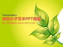 Modelo PPT de arte em folha verde
