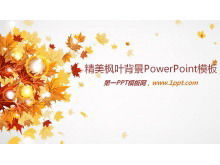 Artistic PPT template of golden maple leaf background