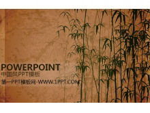 잉크 대나무 배경으로 고전적인 중국 스타일 슬라이드 템플릿