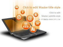 Laptop social network e-commerce PPT template Laptop social network e-commerce PPT template