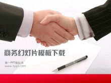 Handshake-Zusammenarbeit Win-Win-Thema Geschäftspräsentation Folienvorlage