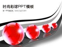 Modelo de PowerPoint de bolas coloridas elegantes 3D