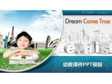 Cute kids background dreams shine into reality PPT template