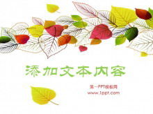 Download del modello di sfondo PPT di foglie fresche