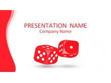 Unduh template PowerPoint hiburan latar belakang dadu merah