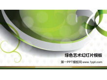 Green ribbon background art design PowerPoint Template