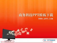 Download del modello PPT della tecnologia aziendale con sfondo sfumato arancione