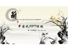 Téléchargement du modèle de diaporama de style chinois de fond d'orchidée