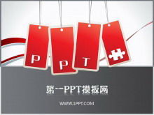 Descarga de la plantilla PPT de negocios de tarjeta de etiqueta roja