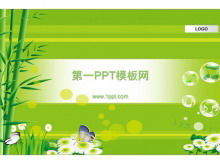 Téléchargement du modèle PPT de fond de forêt de bambou