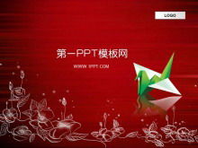 Thousand paper cranes background love class PPT template download